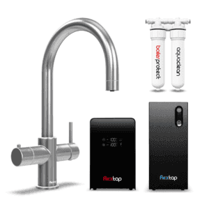 FlexTap kokend en gekoeld water kraan - rond - RVS