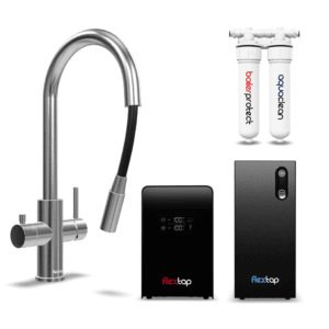 FlexTap kokend en gekoeld water kraan - uittrekbare slang - RVS - COMBI